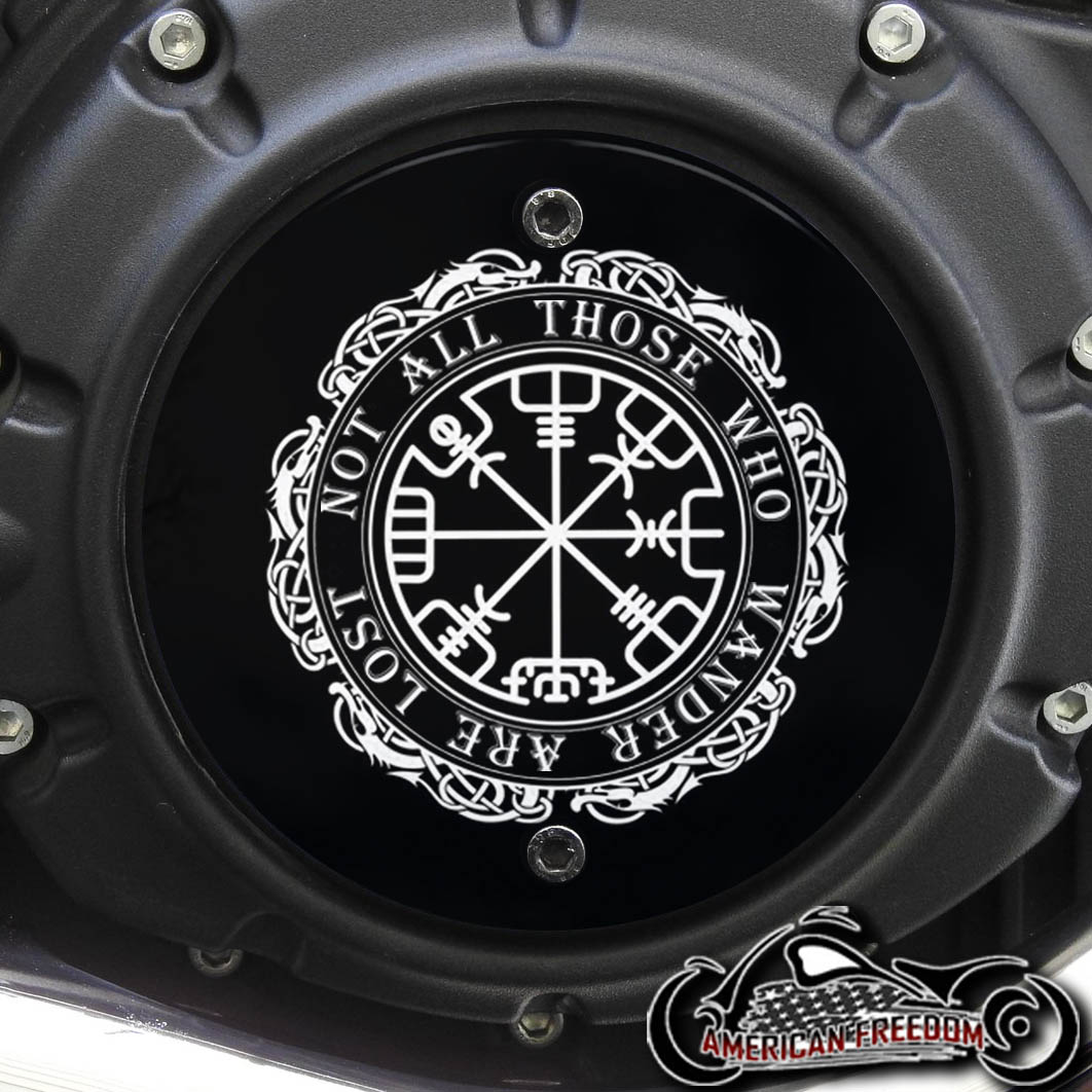 Indian Scout Derby Cover - All Who Wander Vegvisir